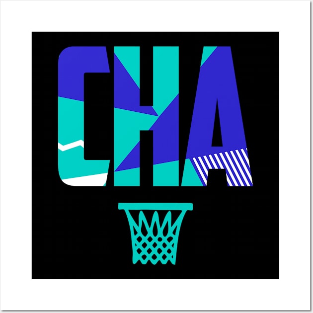 Throwback Charlotte Basketball Wall Art by funandgames